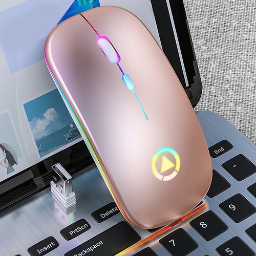 otros electronicos - Mouse inalámbrico recargable con luces RGB