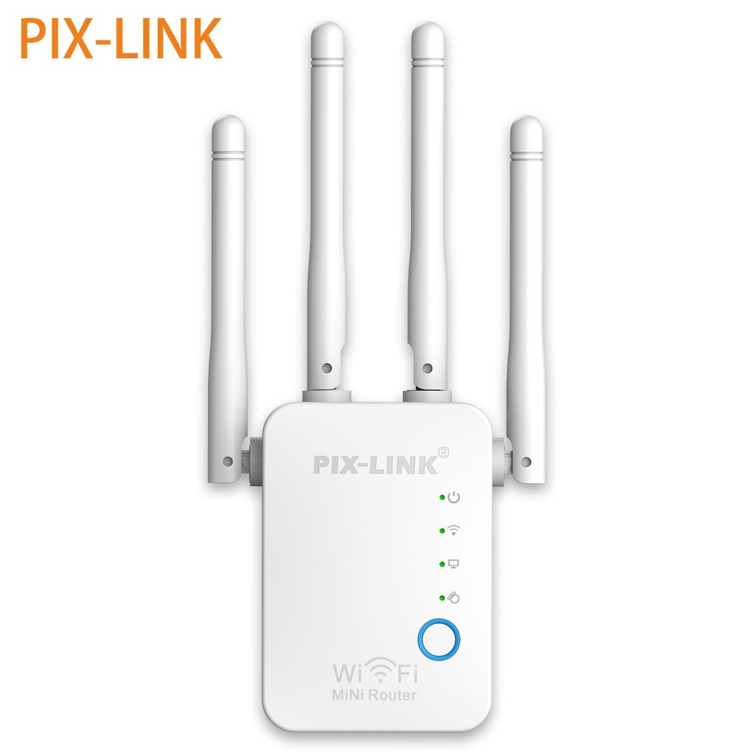 accesorios para electronica - Repetidor wifi Pix-Link WR16 de 300mbps con 4 antenas mayor alcanse de señal 