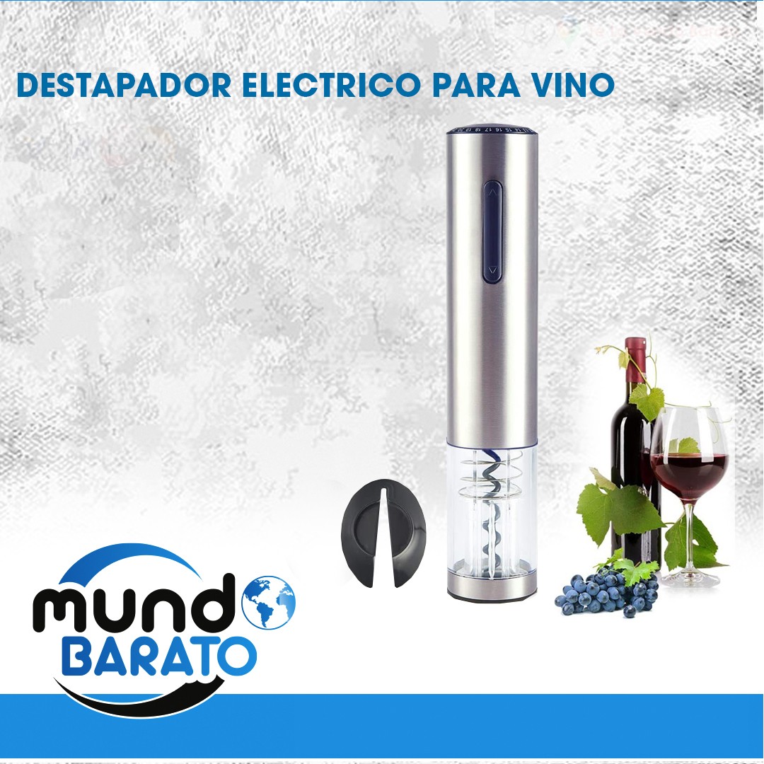 electrodomesticos - Descorchador de Vino Eléctrico con cortador de aluminio Destapador SACA CORCHO