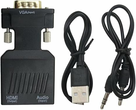 accesorios para electronica - Adaptador VGA a HDMI Full HD 1080P audio video con 1