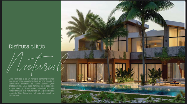 casas vacacionales y villas - Venta de Villa de lujo en la zona más privilegiada de cap cana con 1,200mts 2