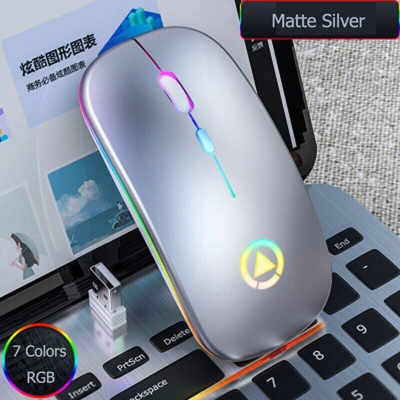 Mouse inalámbrico recargable con luces RGB 1