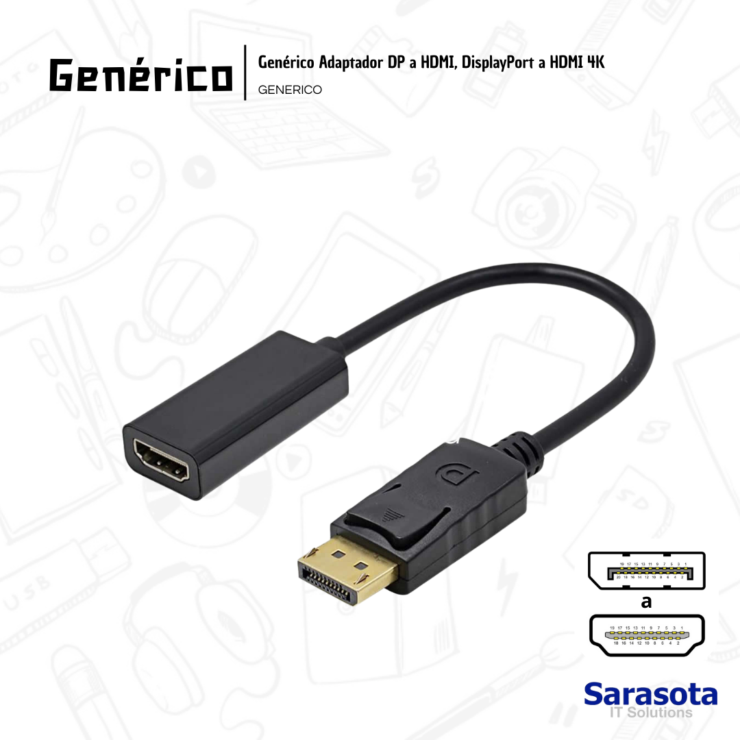 accesorios para electronica - Adaptador de DisplayPort a HDMI resolución 4K  0