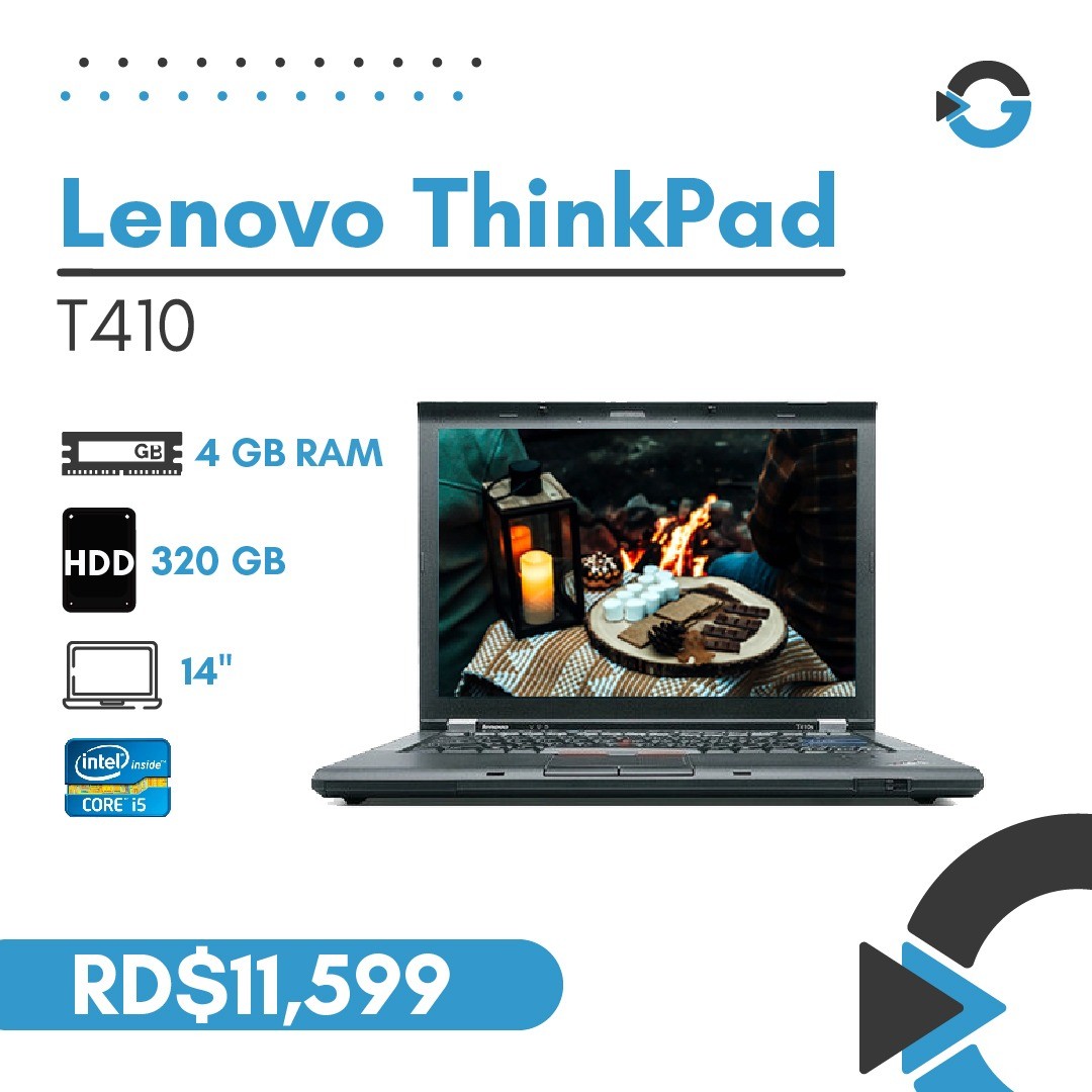 Laptop Lenovo ThinkPad T410 Core i5 320HDD 4GB RAM (Mouse, Mochila, Web Cam,)