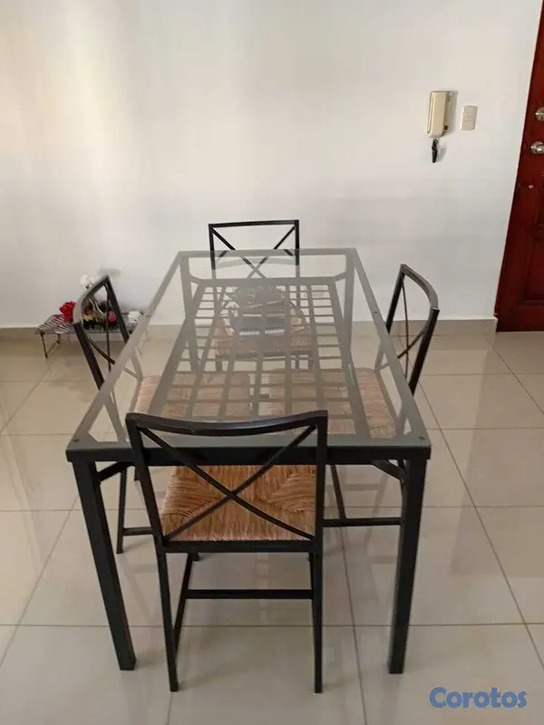 muebles y colchones - Comedor metal y vidrio IKEA 1