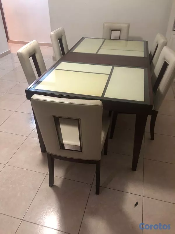 muebles y colchones - comedor moderno de lujo expansible a 8 sillas  3