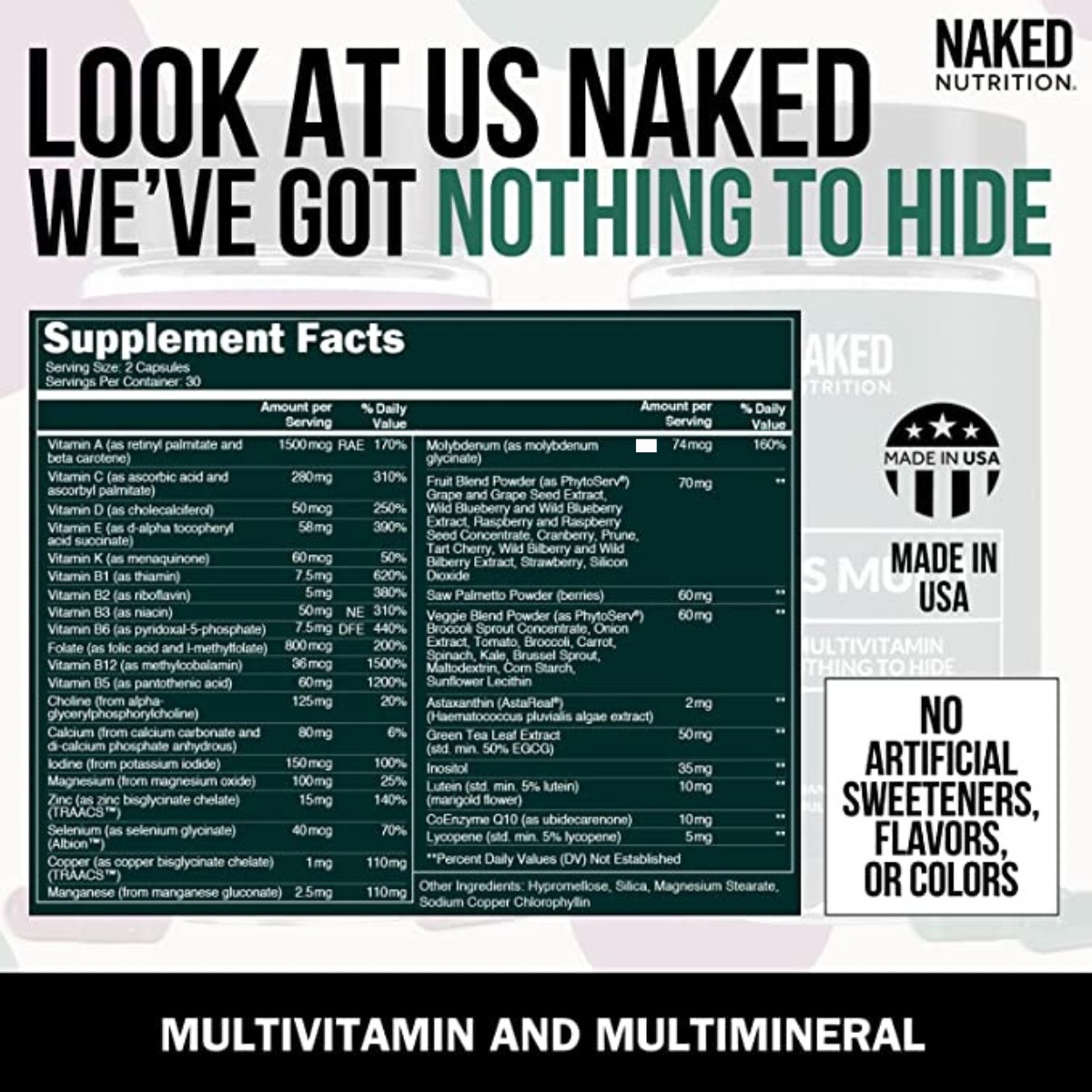 Salud y Equipamiento Médico - Multivitaminico Naked Nutrition - - Unidad A $4982 2