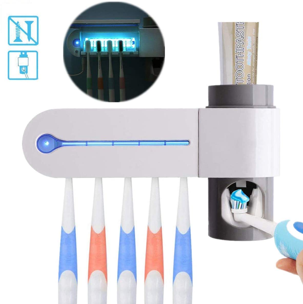 otros electronicos - Esterilizador para cepillo + dispensador Automático de pasta dental