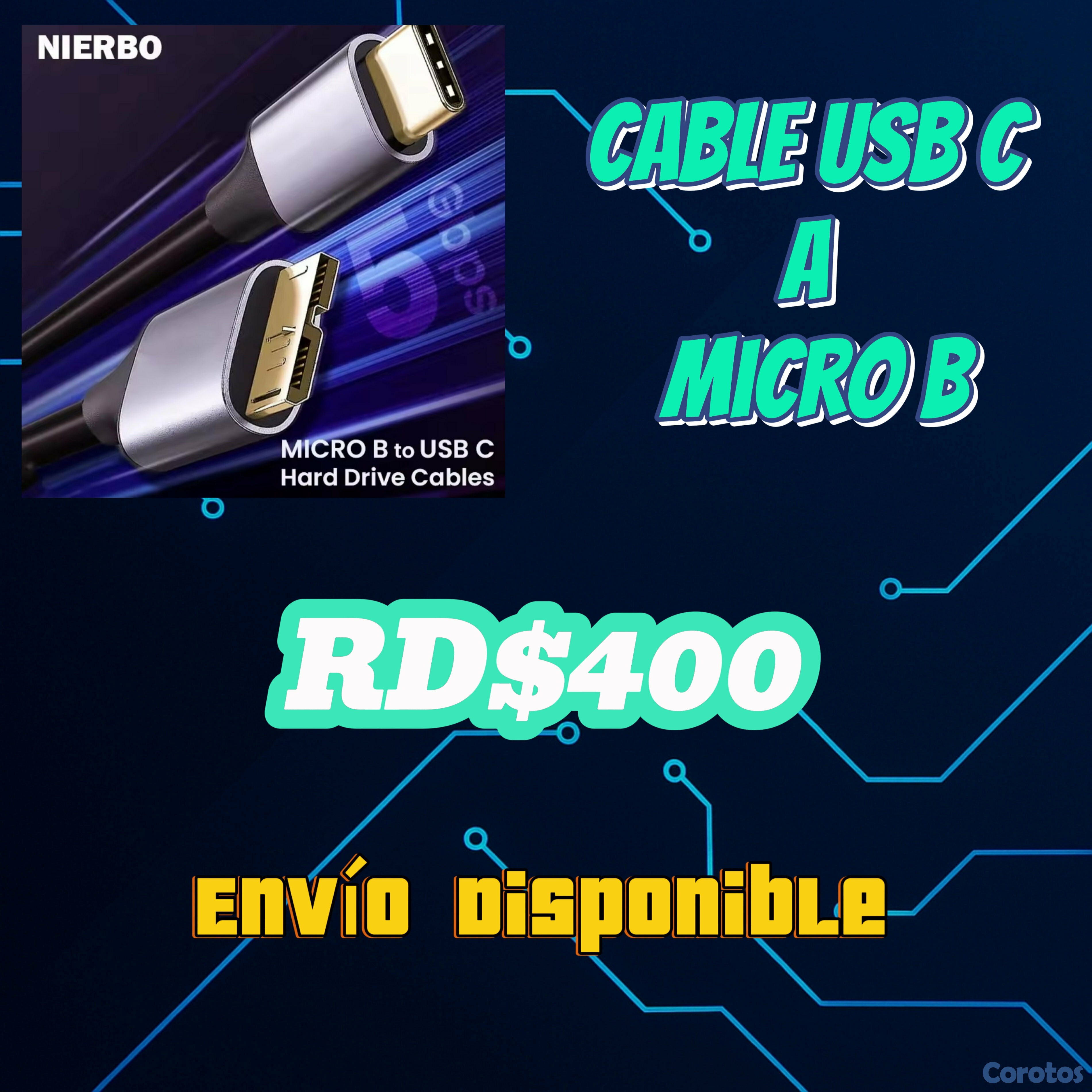 camaras y audio - Cable USB C a Micro B 1