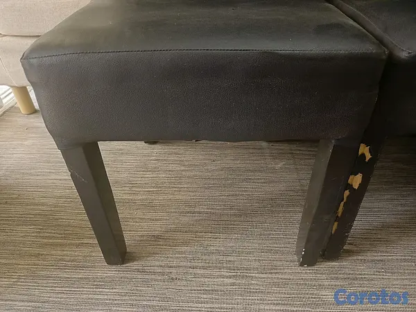 muebles y colchones - Comedor tope cristal negros en leather 16