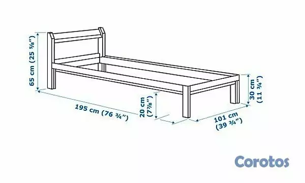 muebles y colchones - Cama twin + colchón + ropa de cama (todo como nuev 2