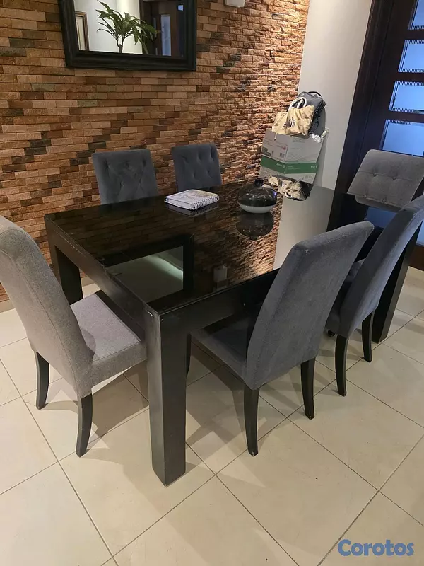 muebles y colchones - Juego de comedor con 6 sillas 3