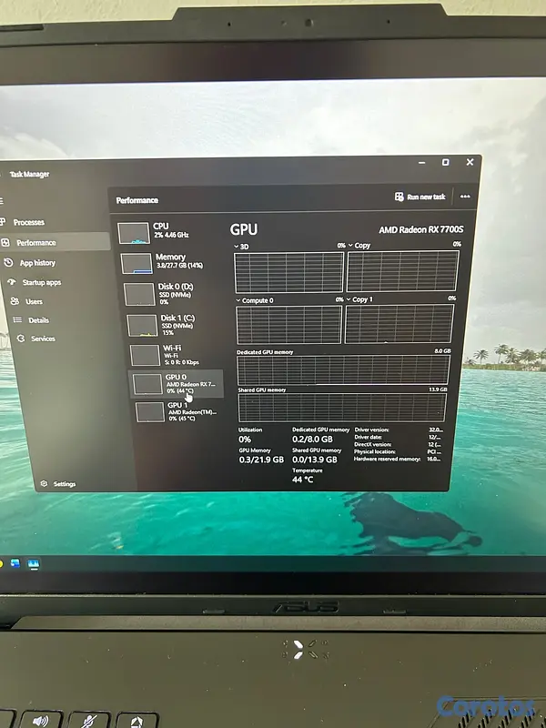 computadoras y laptops - Laptop gaming, Asus TUF A16, Ryzen 7 7735HS, RX 77 8