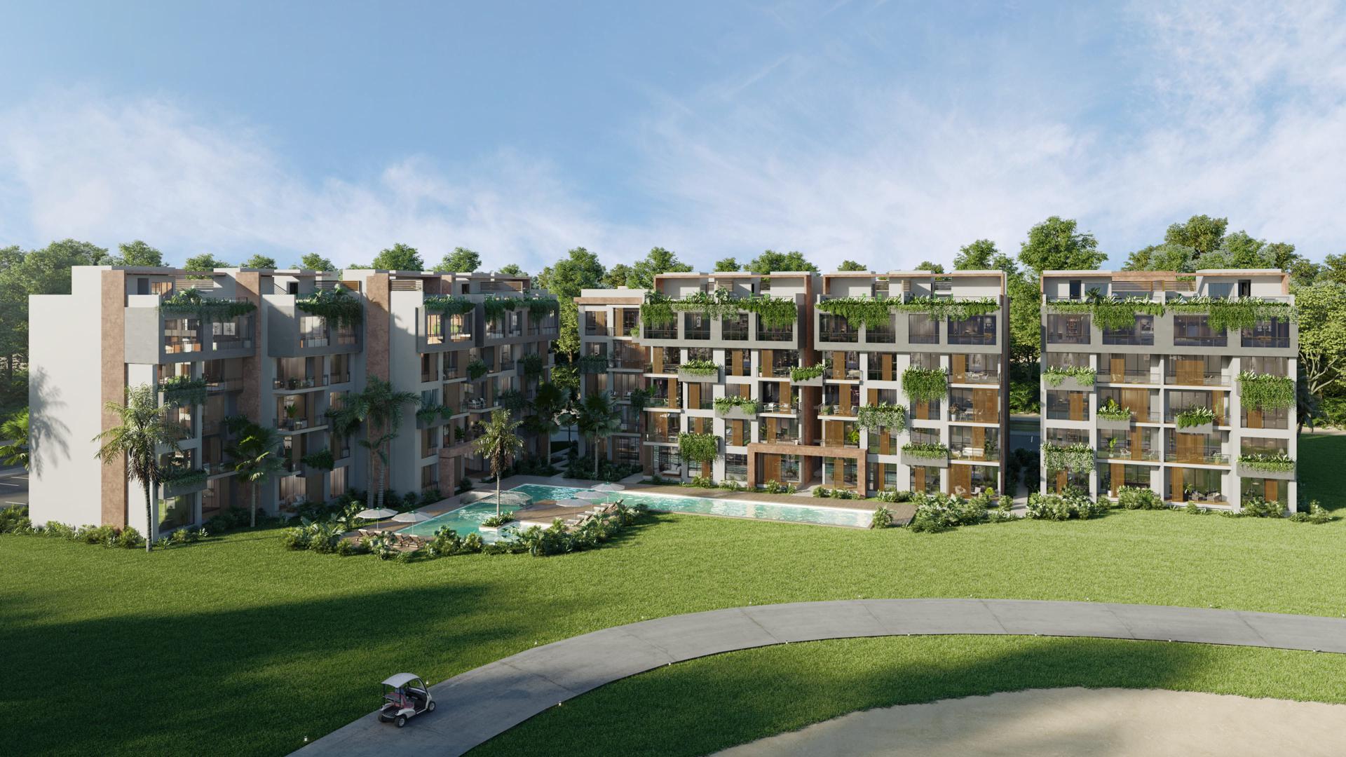 apartamentos - Apartamentos en la playa con terrazas y campos de Golf en Punta Cana 1