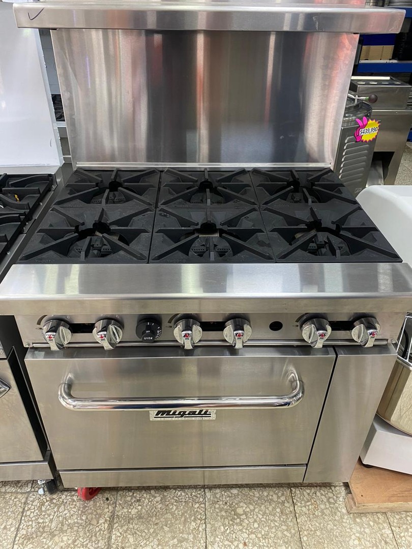 equipos profesionales - Estufa de 6 Hornillas con Horno