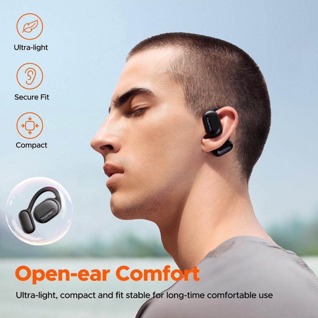 accesorios para electronica - Audifonos de oído abierto Bluetooth 5.3 con 45 horas bateria 4
