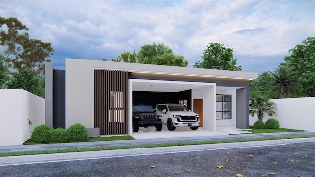 casas - Moderna Casa con Piscina en el Dorado Santiago. 1