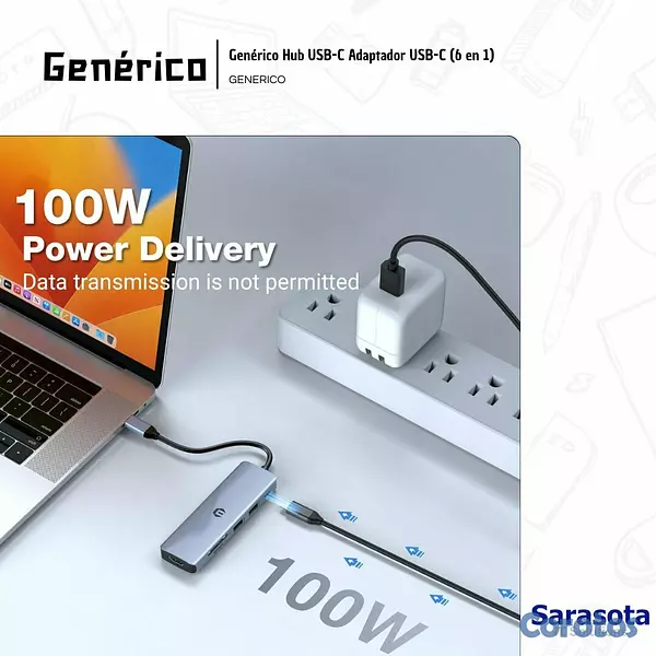 accesorios para electronica -  Genérico Hub USB-C Adaptador USB-C (6 en 1) GEN08 3