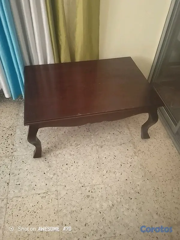 muebles y colchones - butacas con mesa en caoba  4