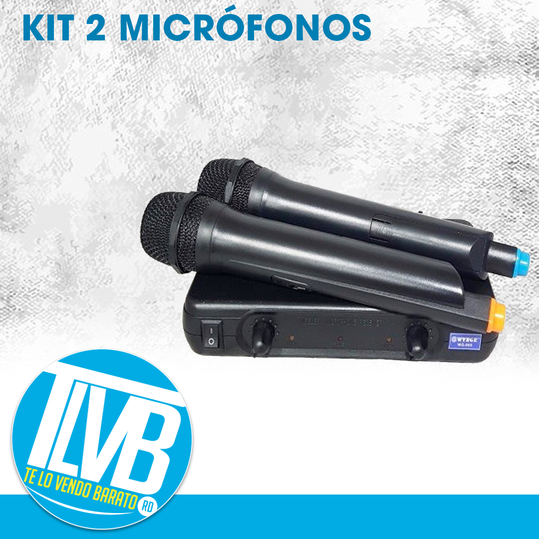 otros electronicos - kit 2 microfonos Karaoke Profesional inalambricos microfono
