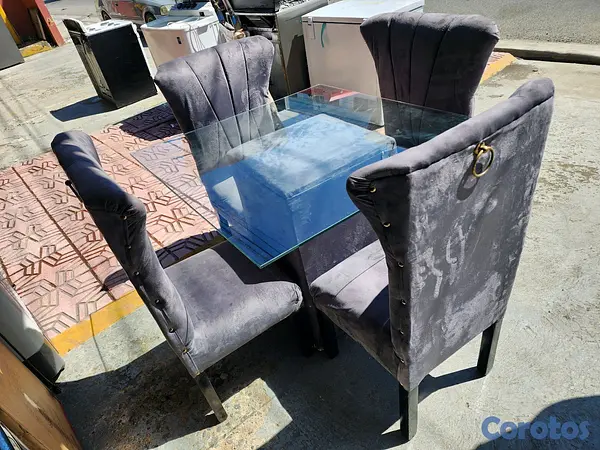 cocina - comedor 4 sillas tope de cristal  4
