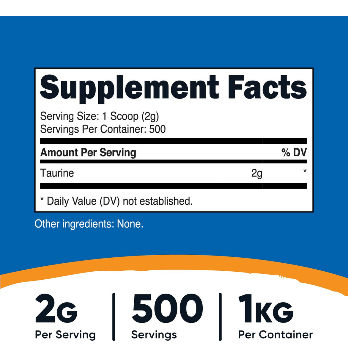 Salud y Equipamiento Médico - Taurina En Polvo Nutricost (1kg) - 500 Raciones 2