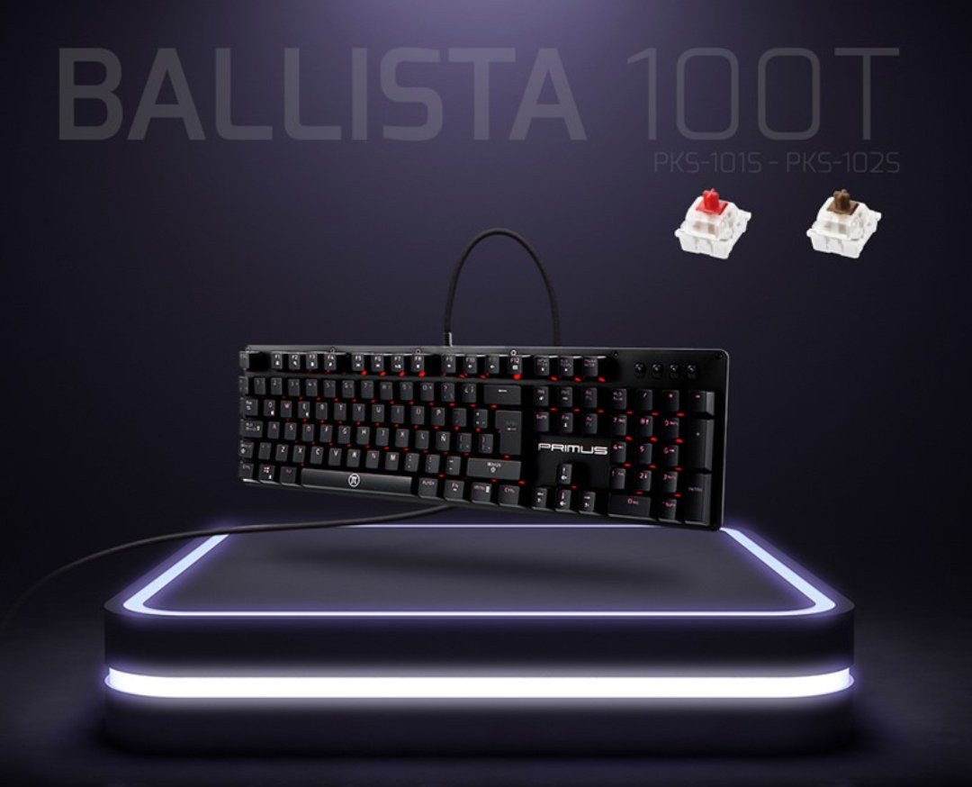 computadoras y laptops - TECLADO PRIMUS GAMING, USB, CON ILUMINACION ROJA (PKS-101S)
