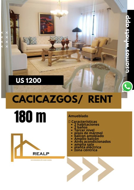 apartamentos - Apartamento amueblado cacicazgos