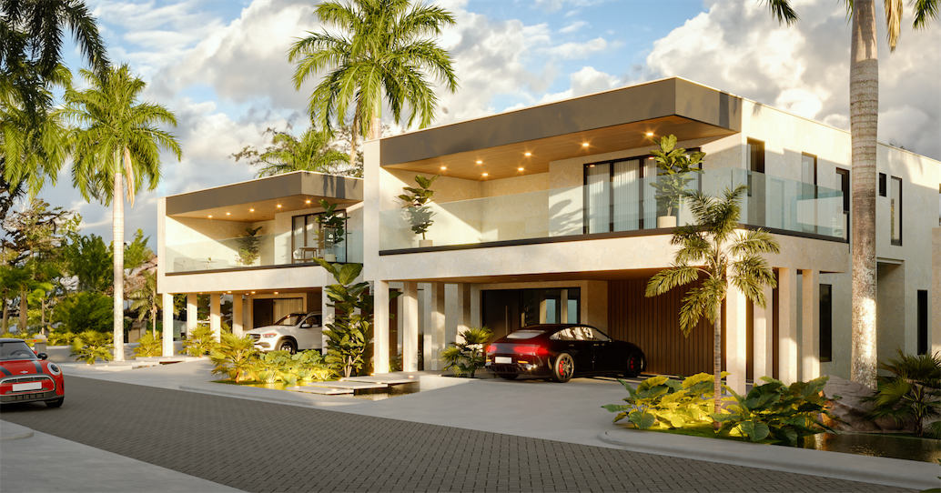 casas vacacionales y villas - Venta de villas Luxury en Juan dolio frente al campo de golf y menbresia 437mts 3