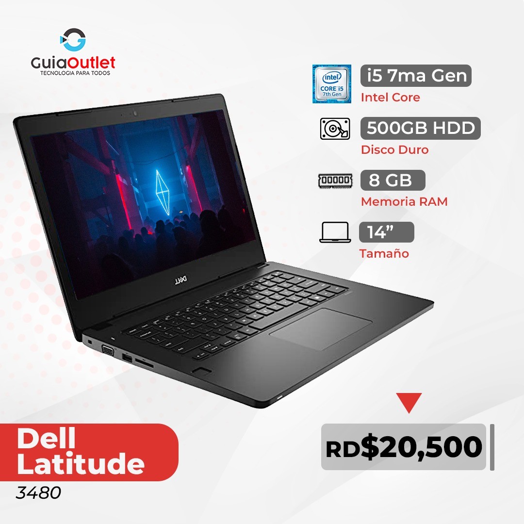 Dell Latitude 3480 7Ma Gene Core i5  8GB RAM, 500GB HDD  Laptop 