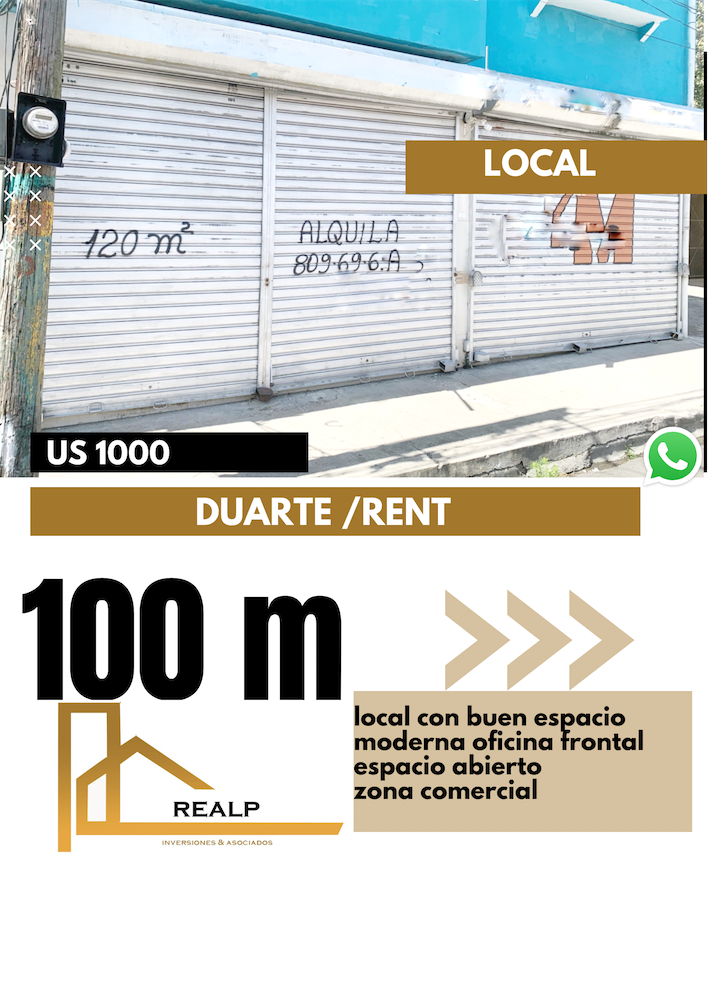 oficinas y locales comerciales - Local en zona comercial Duarte 0