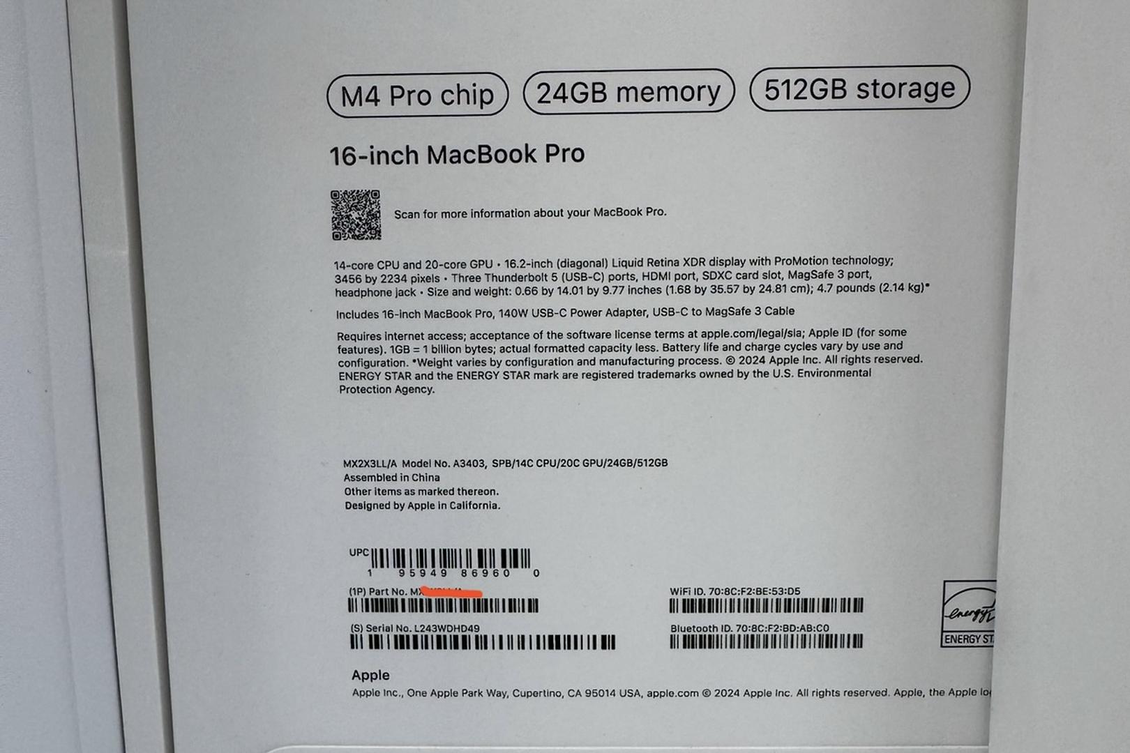 computadoras y laptops - MacBook Pro 16” M4 Pro 512GB/24GB Space Black & Silver  1