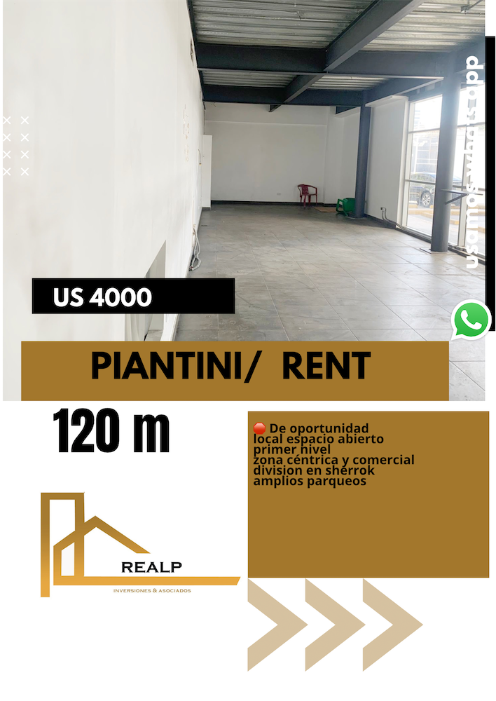 oficinas y locales comerciales - Local en Piantini 120 metros 0