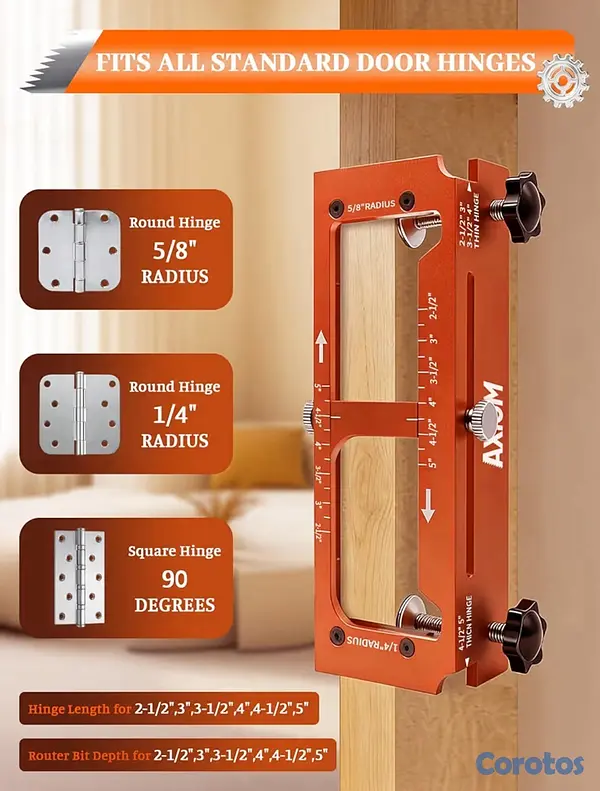 equipos profesionales - AXIUM – Plantilla de Bisagra de Puerta Ajustable de Aleación de Aluminio 5