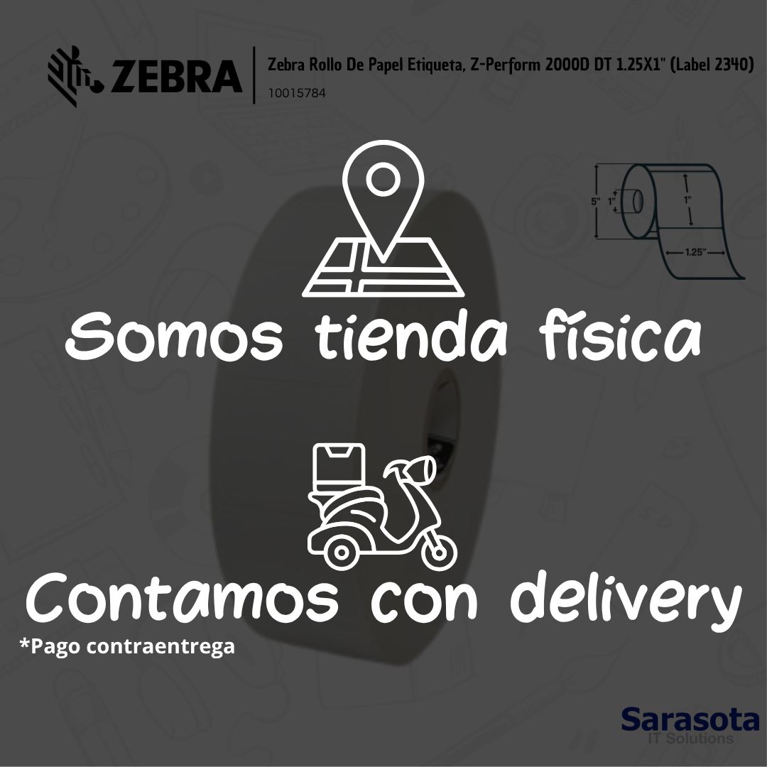 accesorios para electronica - Zebra Rollo De Papel Etiqueta 1.25x1 2