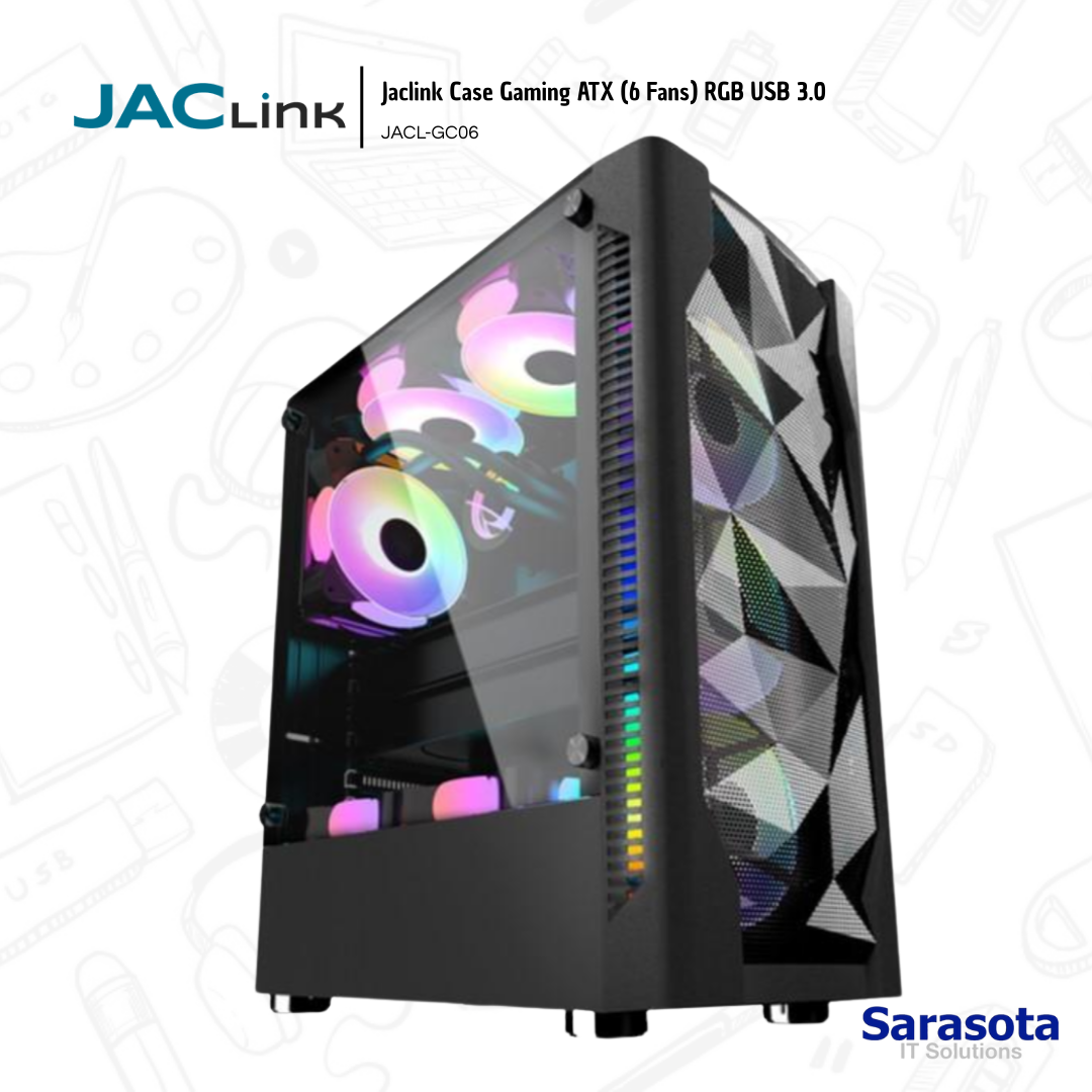 accesorios para electronica -  Jaclink Case Gaming ATX (6 Fans) RGB USB 3.0  0