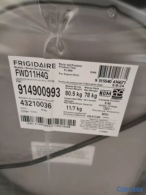 electrodomesticos - Vendo Lavadora, secadora Frigidaire, nueva en su c 2