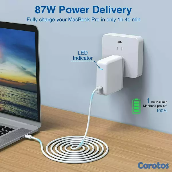 equipos profesionales - Cargador para Macbook Pro Apple USB Tipo C 85Watts 7