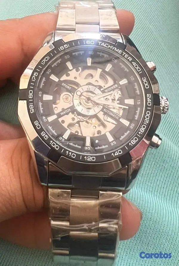 joyas, relojes y accesorios - Reloj Winner Automático Skeleton acero inoxidable  3