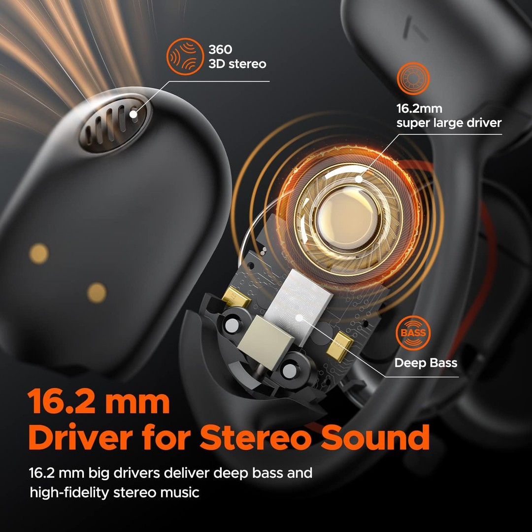 accesorios para electronica - Audifonos de oído abierto Bluetooth 5.3 con 45 horas bateria 3