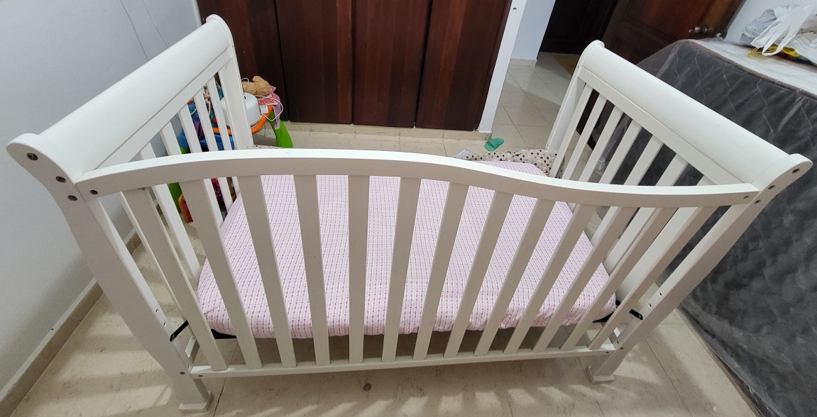 muebles - Cama cuna ajustable con su colchón