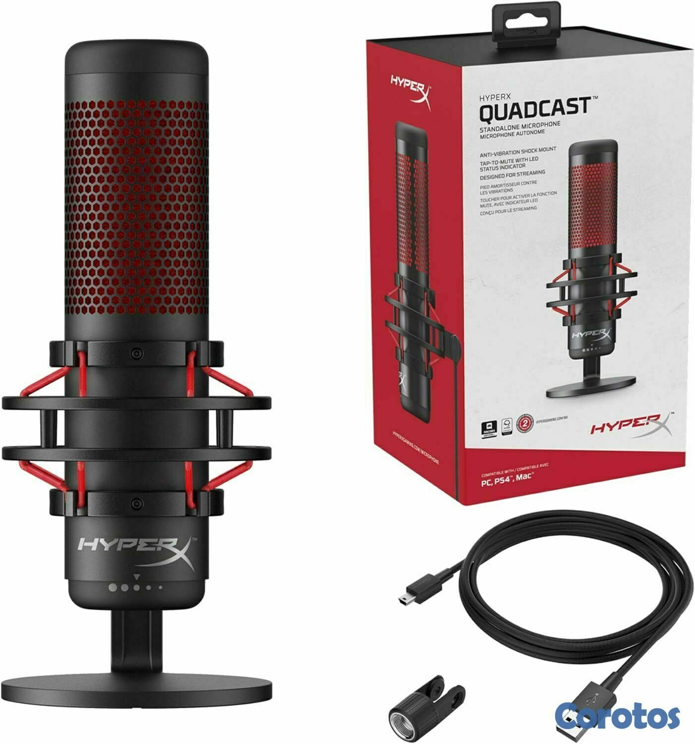 consolas y videojuegos - HyperX QuadCast - Micrófono de condensador USB  3