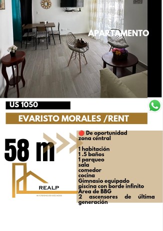 apartamentos - Hermoso apartamento de 1 habitación
