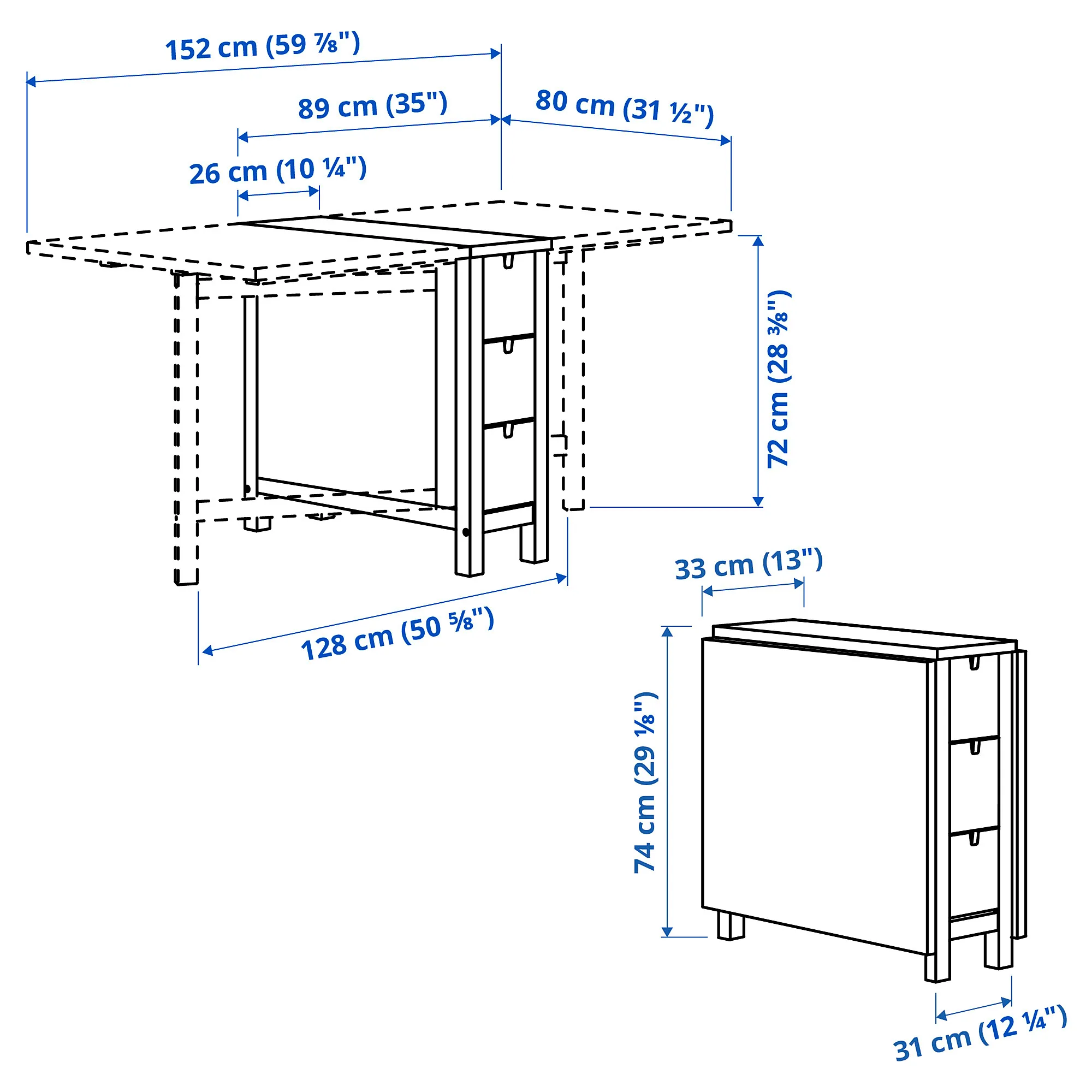 muebles y colchones - Mesa abatible de IKEA (NORDEN) 8