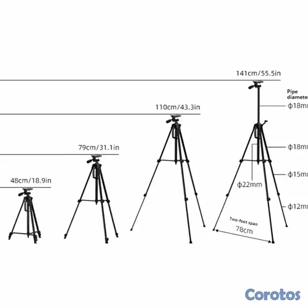 camaras y audio - Tripode profesional 55.5 pulgadas para cámaras tipo DSL y celulares 3