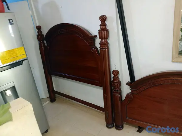 muebles y colchones - Vendo base cama caoba puro queen de 60  5