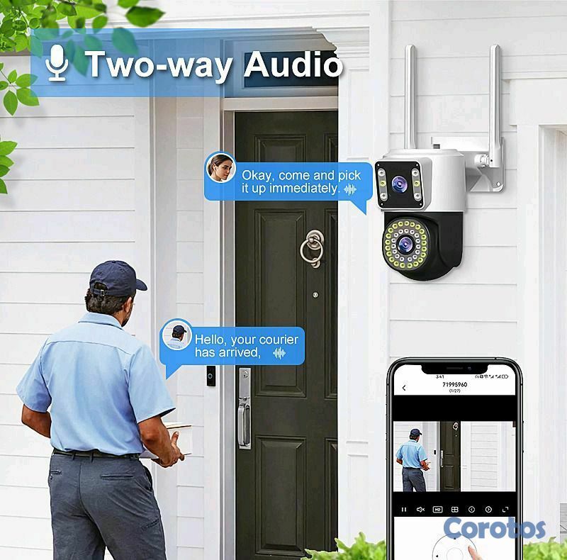 camaras y audio - CÁMARA DE SEGURIDAD DOBLE LENTE WIFI  3