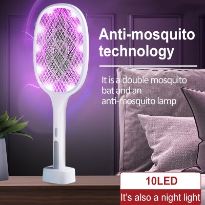 camaras y audio - Raqueta anti mosquitos, con luz LED y con soporte para colocarlo sobre mesas 2