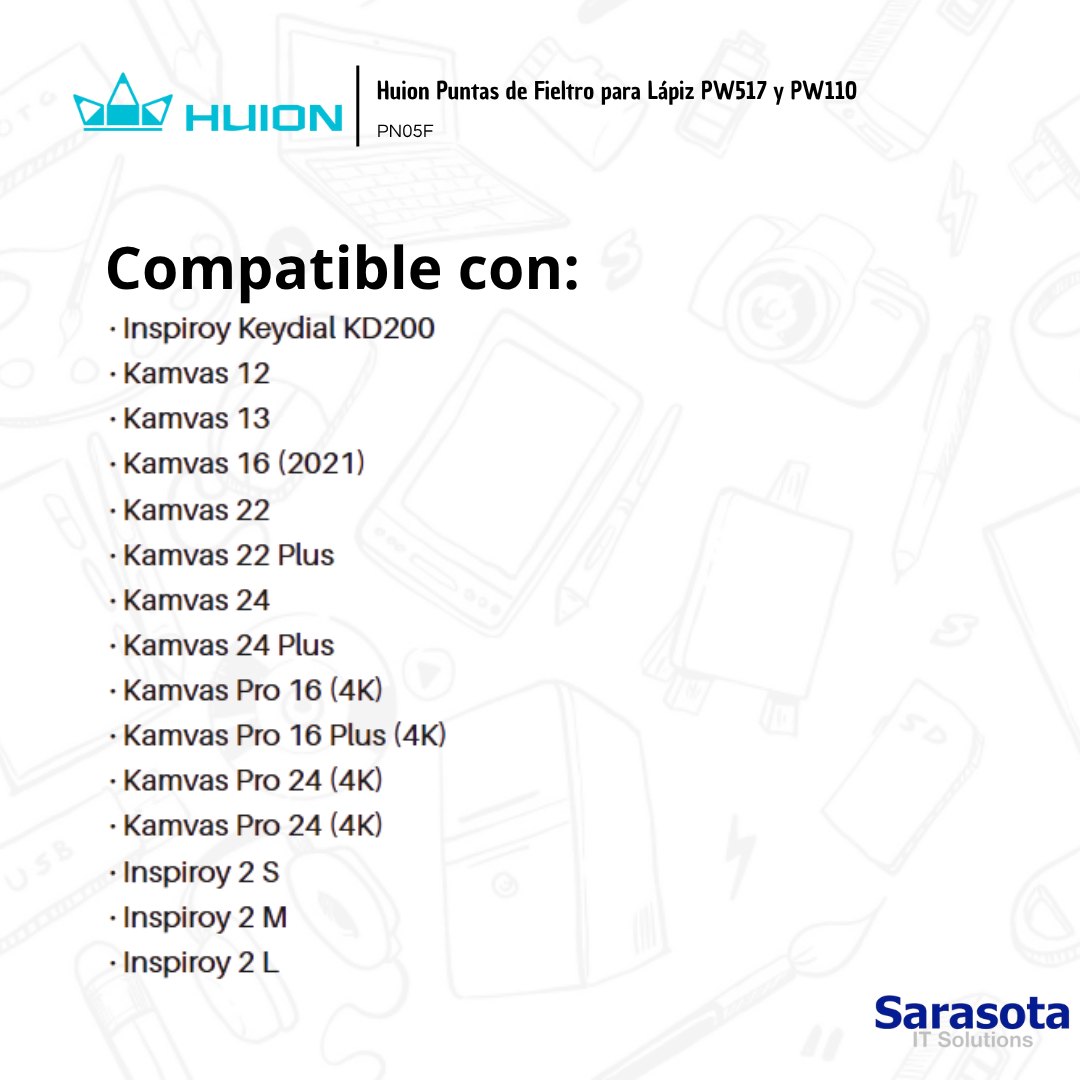 accesorios para electronica - Huion Puntas de Fieltro para Lápiz PW517 y PW110 3