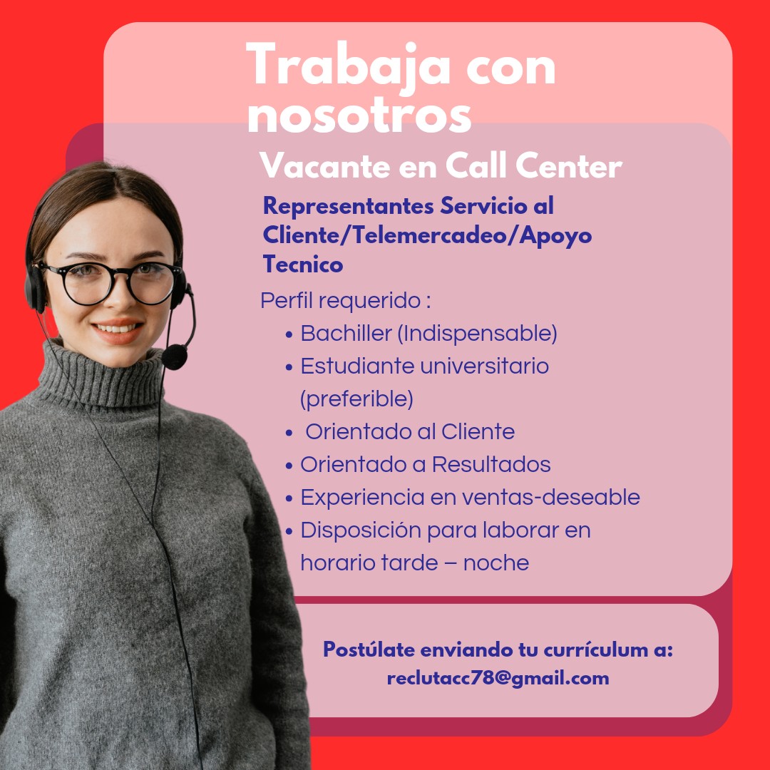 candidatos - Vacante para trabajar en Call Center en Español para Santo Domingo este 